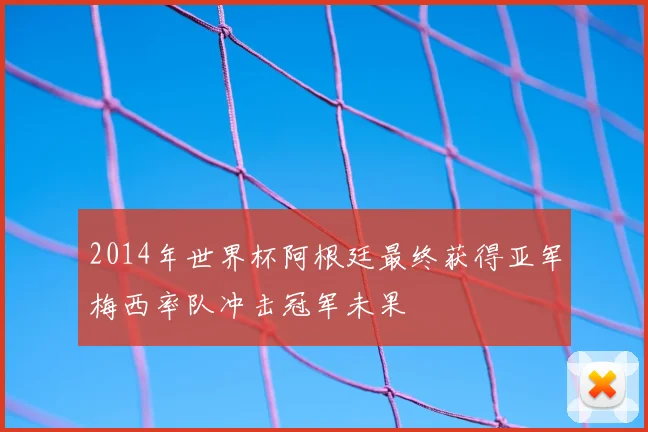 2014年世界杯阿根廷最终获得亚军梅西率队冲击冠军未果